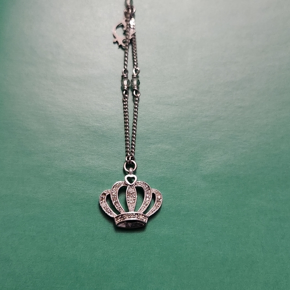 Christian Dior Vintage Crown Pendant Necklace Crystal Embellished Metal - Picture 6 of 14